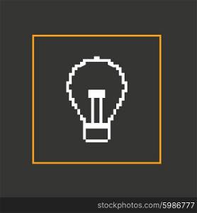 Simple stylish pixel icon bulb. Vector design.. Simple stylish pixel icon bulb. Vector design