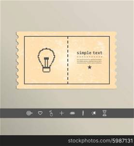 Simple stylish pixel icon bulb. Vector design.. Simple stylish pixel icon bulb. Vector design