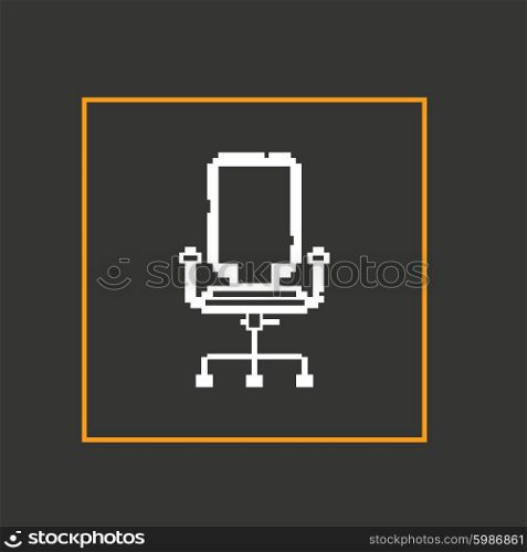 Simple stylish pixel icon chair. Vector design.. Simple stylish pixel icon chair. Vector design