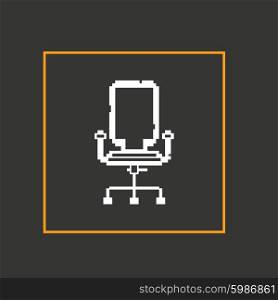 Simple stylish pixel icon chair. Vector design.. Simple stylish pixel icon chair. Vector design