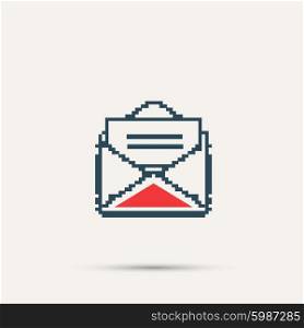 Simple stylish pixel icon envelope. Vector design.. Simple stylish pixel icon envelope. Vector design