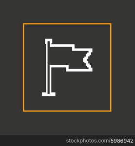 Simple stylish pixel icon flag. Vector design.. Simple stylish pixel icon flag. Vector design