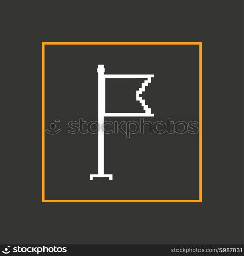 Simple stylish pixel icon flag. Vector design.. Simple stylish pixel icon flag. Vector design