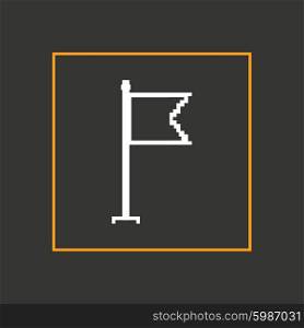Simple stylish pixel icon flag. Vector design.. Simple stylish pixel icon flag. Vector design