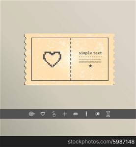 Simple stylish pixel icon heart. Vector design.. Simple stylish pixel icon heart. Vector design