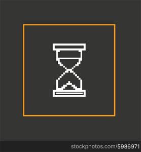 Simple stylish pixel icon hourglass. Vector design.. Simple stylish pixel icon hourglass. Vector design