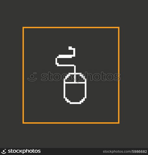 Simple stylish pixel icon mouse. Vector design.. Simple stylish pixel icon mouse. Vector design