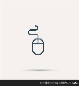Simple stylish pixel icon mouse. Vector design.. Simple stylish pixel icon mouse. Vector design