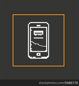 Simple stylish pixel icon phone. Vector design.. Simple stylish pixel icon phone. Vector design