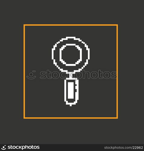 Simple stylish pixel magnifying glass icon design.. Simple stylish pixel magnifying glass icon design