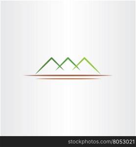 simple stylized green mountain vector symbol