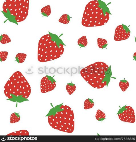 Simple Sweet Strawberry Seamless Pattern Background. Vector Illustration