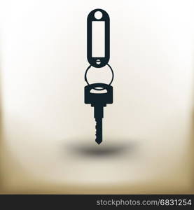 Simple symbolic image of a key with a key fob