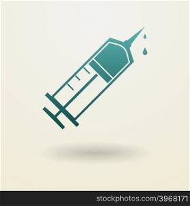 Simple syringe icon Vector illustration. Eps 10. Simple syringe icon