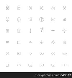 Simple thin outline Icon set .Trendy simple thin Icons for Web design or Mobile application.Vector illustration thin icon set.