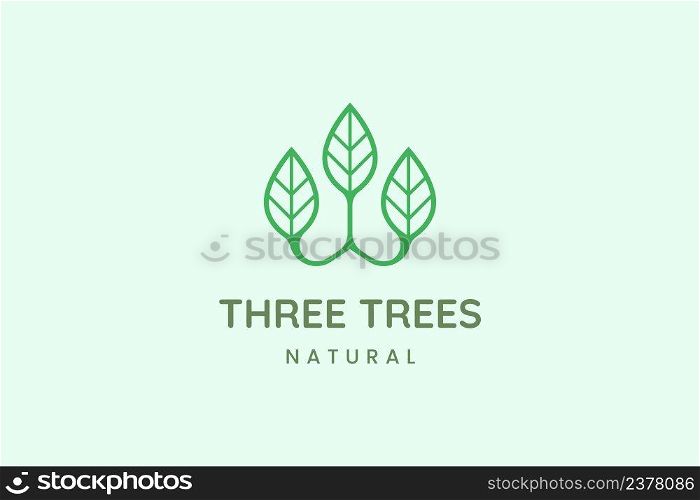 Simple three leaf logo for business representing nature