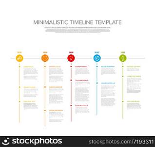 Simple timeline template with color icons and descriptions