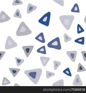 Simple triangle seamless pattern on white background. Hand drawn chaotic shapes backdrop. Vector illustration. Simple triangle seamless pattern on white background.