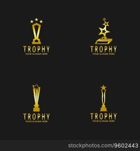 Simple Trophy logo design Vector Template