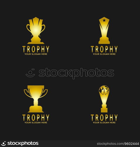 Simple Trophy logo design Vector Template