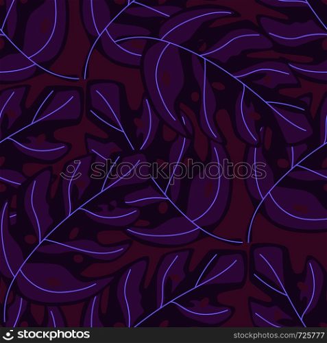Simple tropical monstera leaves seamless repeat pattern . Exotic plant. abstract colors Summer design for fabric, textile print, wrapping paper, children textile. Vector illustration. Tropical monstera leaves seamless repeat pattern . Exotic plant.