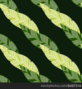 Simple tropical palm leaves seamless pattern. Linear exotic botanical texture. Creative jungle leaf endless wallpaper. Floral background. Design for fabric, surface, textile print, wrapping, cover. Simple tropical palm leaves seamless pattern. Linear exotic botanical texture.