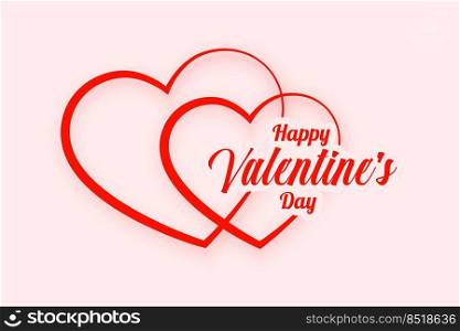 simple valentines day background with two line hearts
