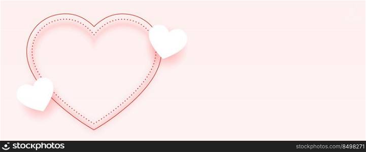 simple valentines day hearts banner with text space