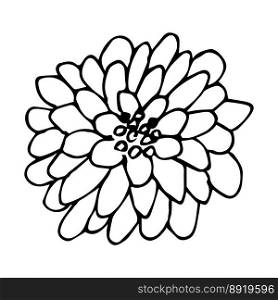 Simple vector flower clipart Hand drawn floral illustration Spring doodle icon
