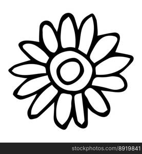 Simple vector flower clipart Hand drawn floral illustration Spring doodle icon