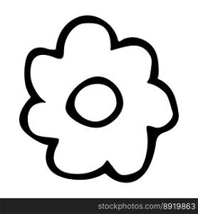 Simple vector flower clipart Hand drawn floral illustration Spring doodle icon