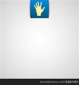 Simple vector gray background with hand icon.. Simple vector gray background with hand icon