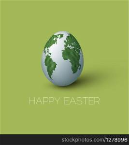 Simple vector Happy Easter card with polygonal egg