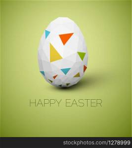 Simple vector Happy Easter card with polygonal egg