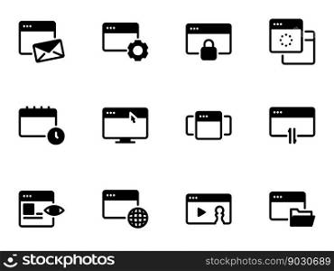 Simple vector icon browser. Flat illustration on a theme browser