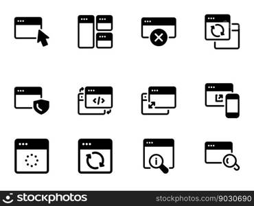 Simple vector icon browser. Flat illustration on a theme browser