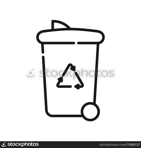 Simple vector icon for recycling. An empty linear outline is isolated on a white background. Design for application sites and theme design on an environmental theme.