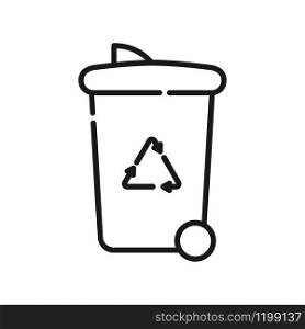 Simple vector icon for recycling. An empty linear outline is isolated on a white background. Design for application sites and theme design on an environmental theme.