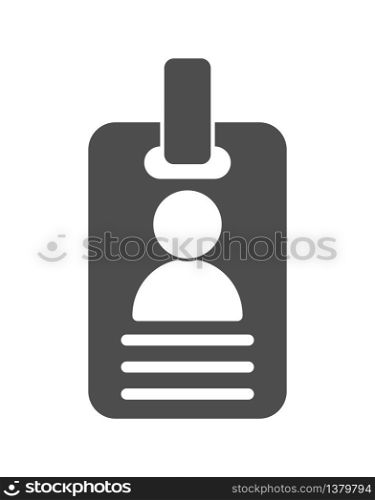 simple vector icon of a badge or ID card. Simple stock design isolated on a white background for websites and app