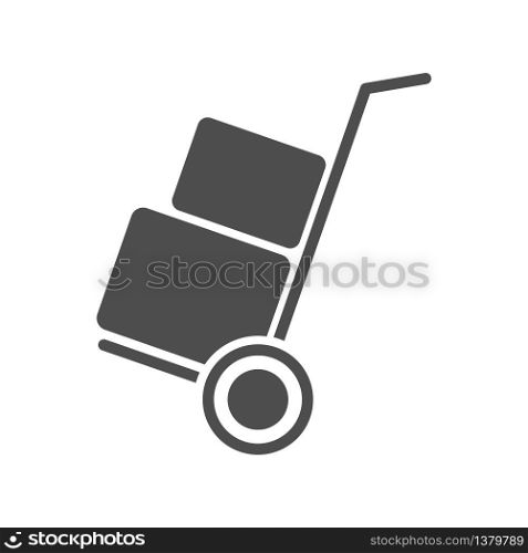 Simple vector icon of a cart with a load. Simple stock design isolated on a white background for websites and apps