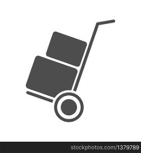 Simple vector icon of a cart with a load. Simple stock design isolated on a white background for websites and apps