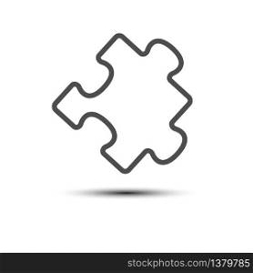 Simple vector icon of a puzzle. Stock design isolated on a white background for websites and apps, empty outline.