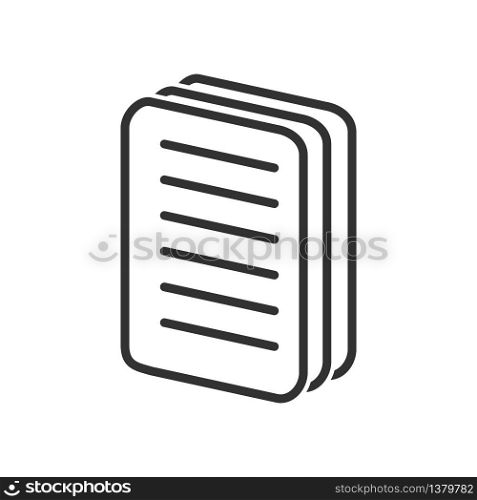 simple vector icon of a stack of documents or folders. Stock design isolated on a white background for websites and apps, empty outline.