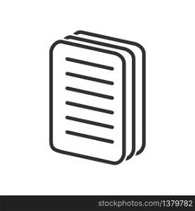 simple vector icon of a stack of documents or folders. Stock design isolated on a white background for websites and apps, empty outline.