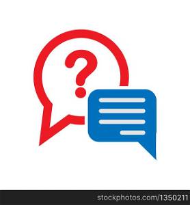 Simple vector icon of the dialog for chat and correspondence. Icon the assistance of a consultant. Isolated on a white background. Flat design.