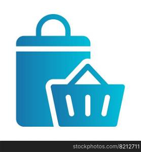 Simple vector icon shopping bag, basket. Flat illustration on a theme shopping bag, basket