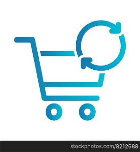 Simple vector icon shopping cart. Flat illustration on a theme shopping cart