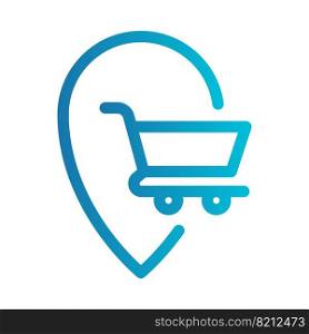 Simple vector icon shopping trolley. Flat illustration on a theme shopping trolley