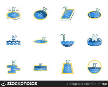 Simple vector icon swimming pool. Flat illustration on a theme swimming pool
