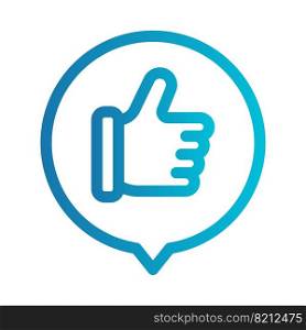 Simple vector icon thumbs up. Flat illustration on a theme thumbs up